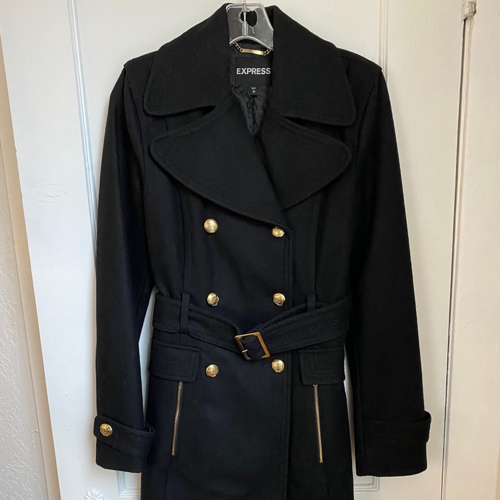 Express Wool Blend Long Pea Coat